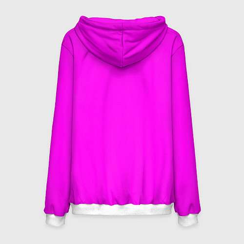 Мужская толстовка Однотонный розовый неоновый Пион / 3D-Белый – фото 2
