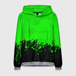 Толстовка-худи мужская САЛАТОВЫЕ НЕОНОВЫЕ БРЫЗГИ КРАСКИ, цвет: 3D-меланж