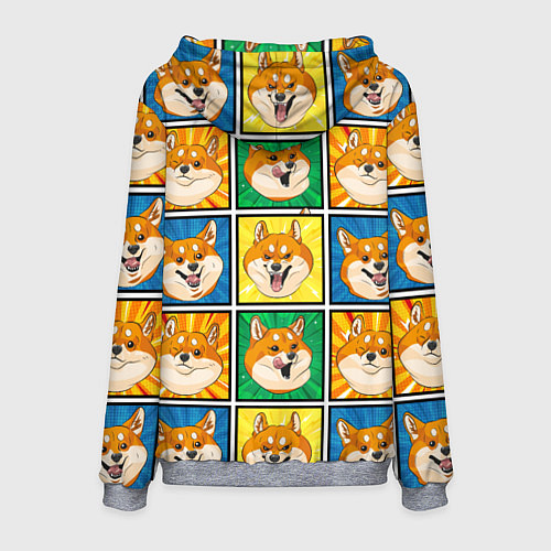 Мужская толстовка Pop art shiba inu / 3D-Меланж – фото 2