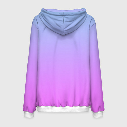 Мужская толстовка Голубо-розовый градиент / 3D-Белый – фото 2