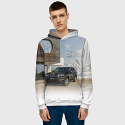 Толстовка-худи мужская Тoyota Land Cruiser Prado у горного коттеджа Mount, цвет: 3D-белый — фото 2