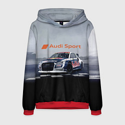 Толстовка-худи мужская Ауди Спорт Гоночная команда Audi sport Racing team, цвет: 3D-красный