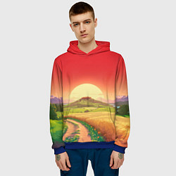 Толстовка-худи мужская Дорога к солнцу, цвет: 3D-синий — фото 2
