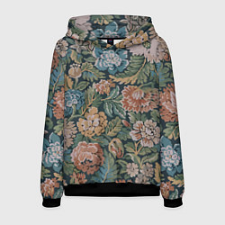 Толстовка-худи мужская Floral pattern Цветочный паттерн, цвет: 3D-черный