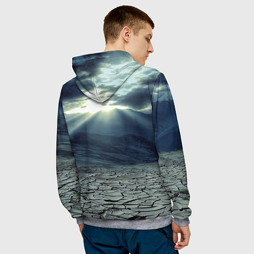 Мужская толстовка Трещины на земле пустыня / 3D-Меланж – фото 4
