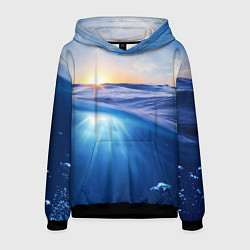 Толстовка-худи мужская Грань между небом и водой, цвет: 3D-черный