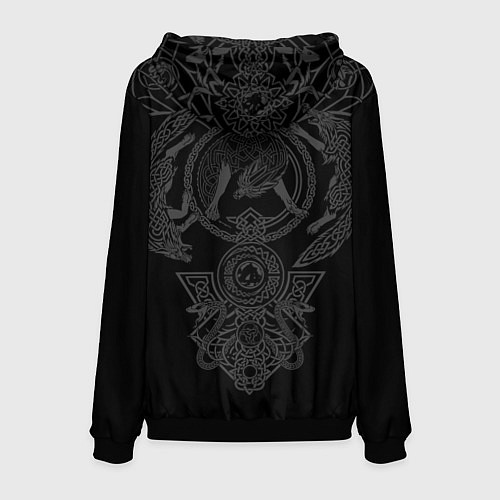 Мужская толстовка Помни свои корни - в тебе течёт кровь богов / 3D-Черный – фото 2