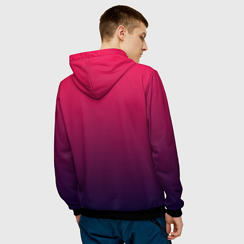 Мужская толстовка RED to dark BLUE GRADIENT / 3D-Черный – фото 4