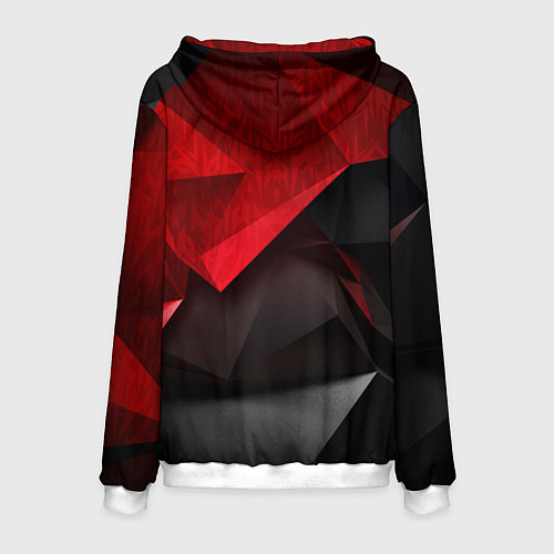 Мужская толстовка Красно-черный фон абстракция / 3D-Белый – фото 2