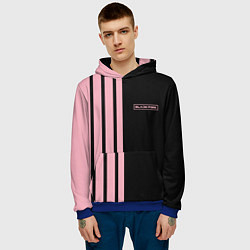 Толстовка-худи мужская BLACKPINK HALF BLACK-PINK MINI LOGO, цвет: 3D-синий — фото 2