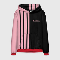 Толстовка-худи мужская BLACKPINK HALF BLACK-PINK MINI LOGO, цвет: 3D-красный