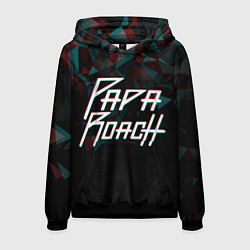 Толстовка-худи мужская Papa roach Glitch Big Logo, цвет: 3D-черный