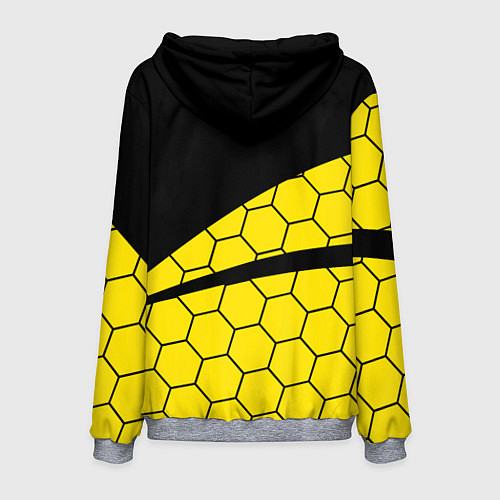 Мужская толстовка Боруссия - borussia желтые соты / 3D-Меланж – фото 2
