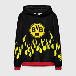Толстовка-худи мужская Borussia пламя, цвет: 3D-красный