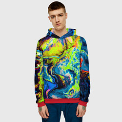 Толстовка-худи мужская The Poisonous Palette, цвет: 3D-красный — фото 2