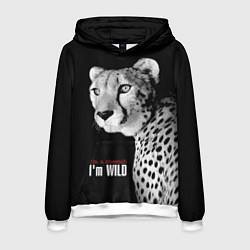 Толстовка-худи мужская Im a cheetah Im WILD, цвет: 3D-белый