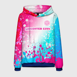 Толстовка-худи мужская Leicester City Neon Gradient, цвет: 3D-синий