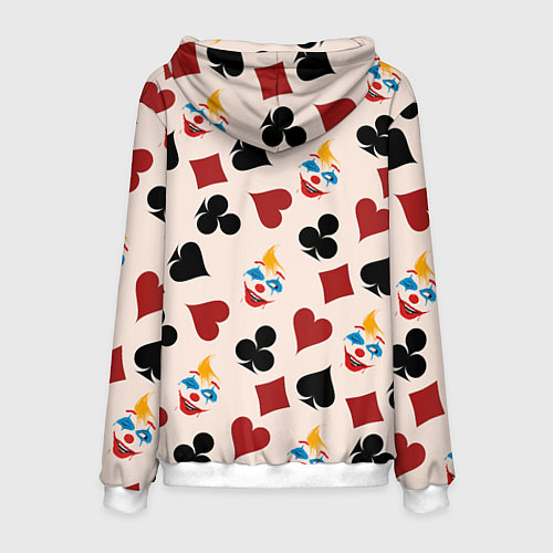 Мужская толстовка Джокер карты масть cards joker clown / 3D-Белый – фото 2