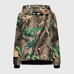 Толстовка-худи мужская КАМУФЛЯЖ ЛЕСНОЙ, цвет: 3D-черный