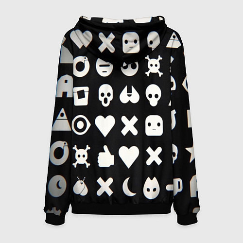 Мужская толстовка Белые картинки / 3D-Черный – фото 2
