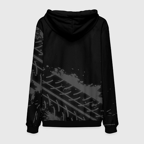 Мужская толстовка Dongfeng Speed на темном фоне со следами шин / 3D-Черный – фото 2