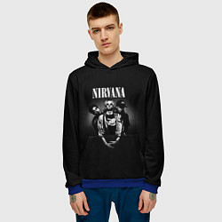 Толстовка-худи мужская Nirvana рок-группа, цвет: 3D-синий — фото 2