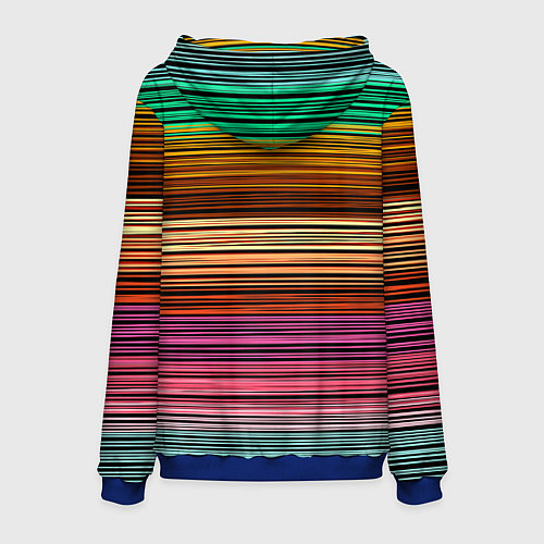 Мужская толстовка Multicolored thin stripes Разноцветные полосы / 3D-Синий – фото 2