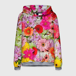 Толстовка-худи мужская BEAUTIFUL FLOWERS, цвет: 3D-меланж