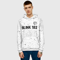 Толстовка-худи мужская Blink 182 Glitch на светлом фоне, цвет: 3D-белый — фото 2