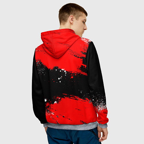 Мужская толстовка Я РУССКИЙ Брызги красные / 3D-Меланж – фото 4