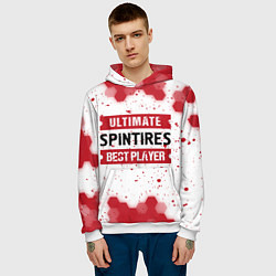 Толстовка-худи мужская Spintires: красные таблички Best Player и Ultimate, цвет: 3D-белый — фото 2