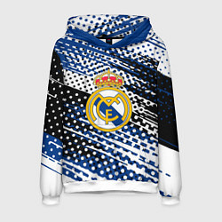 Толстовка-худи мужская Real madrid Реал Мадрид краски, цвет: 3D-белый