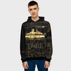 Толстовка-худи мужская T-90M Владимир, цвет: 3D-черный — фото 2