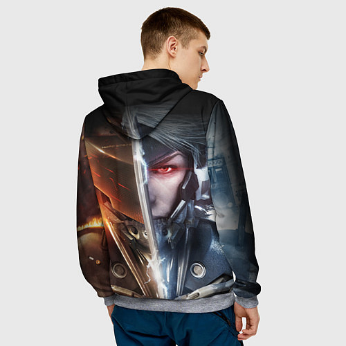 Мужская толстовка METAL GEAR RISING САМУРАЙ / 3D-Меланж – фото 4