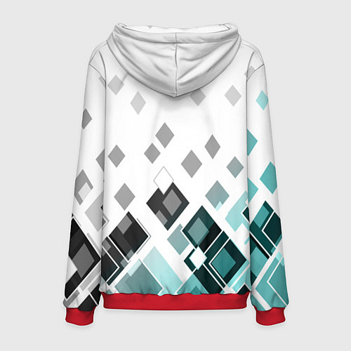 Мужская толстовка Geometric pattern Геометрический узор ромбы / 3D-Красный – фото 2