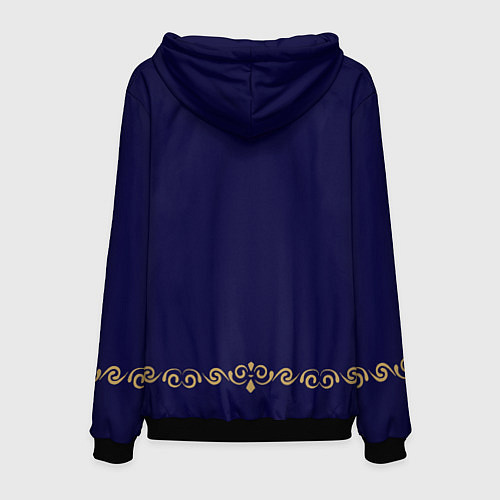 Мужская толстовка Павлиньи перья с вензелями / 3D-Черный – фото 2