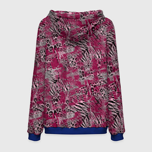 Мужская толстовка Тигровый-леопардовый гранж / 3D-Синий – фото 2