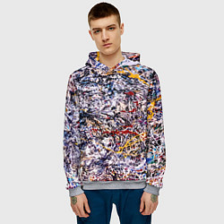Толстовка-худи мужская Холст забрызганный краской Fashion trend, цвет: 3D-меланж — фото 2