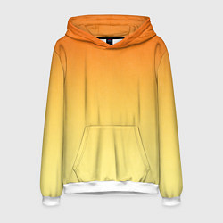 Толстовка-худи мужская Оранжевый, желтый градиент, цвет: 3D-белый