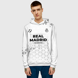 Толстовка-худи мужская Real Madrid Champions Униформа, цвет: 3D-белый — фото 2