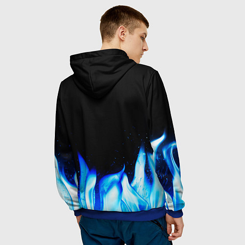 Мужская толстовка Behemoth Blue Fire / 3D-Синий – фото 4