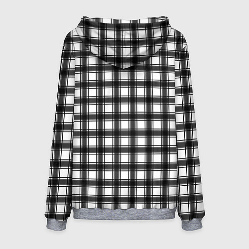 Мужская толстовка Black and white trendy checkered pattern / 3D-Меланж – фото 2