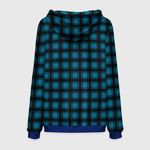 Мужская толстовка Black and blue plaid / 3D-Синий – фото 2