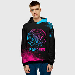 Толстовка-худи мужская Ramones Neon Gradient, цвет: 3D-черный — фото 2