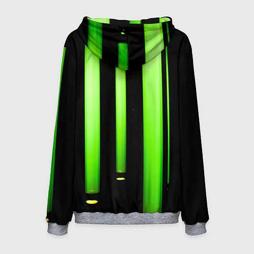 Мужская толстовка Абстрактные неоновые колбы с кислотой - Зелёный / 3D-Меланж – фото 2