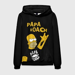 Толстовка-худи мужская Papa Roach, Гомер Симпсон, цвет: 3D-черный