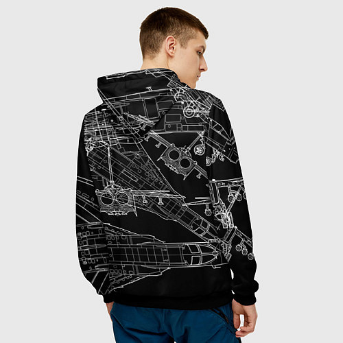 Мужская толстовка Фронтовой бомбардировщик - истребитель Су-24 / 3D-Черный – фото 4