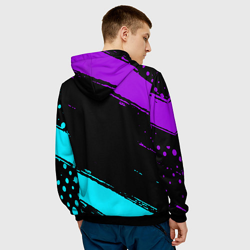 Мужская толстовка Фредди - neon / 3D-Черный – фото 4