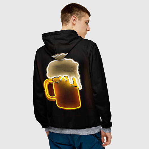 Мужская толстовка Неоновое пиво - Жёлтый / 3D-Меланж – фото 4