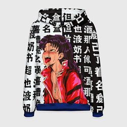 Толстовка-худи мужская Мисато Кацураги AHEGAO EVA, цвет: 3D-синий